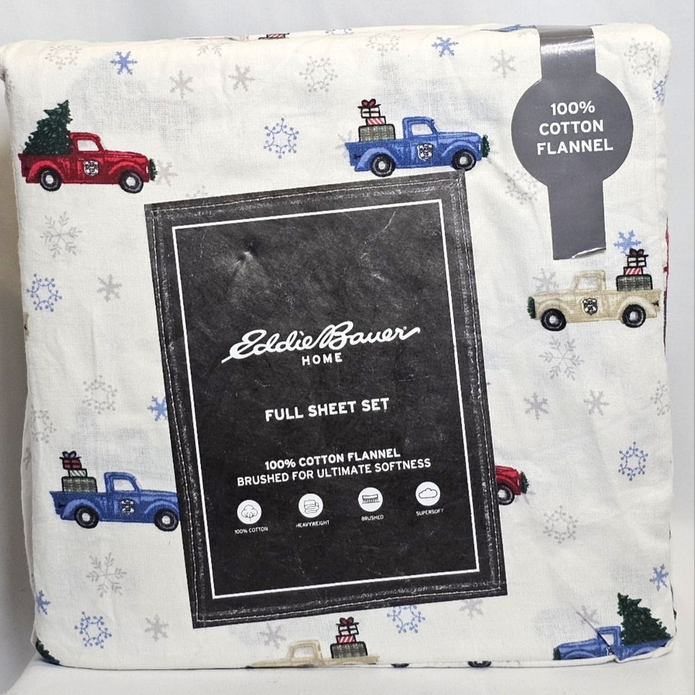 Eddie Bauer Full Sheet Set 100% Cotton Flannel